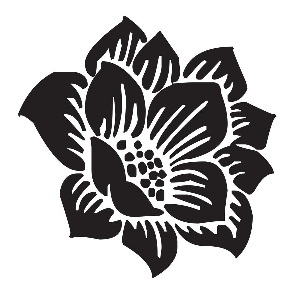 Blooming flower icon on white background. Vector illustration.