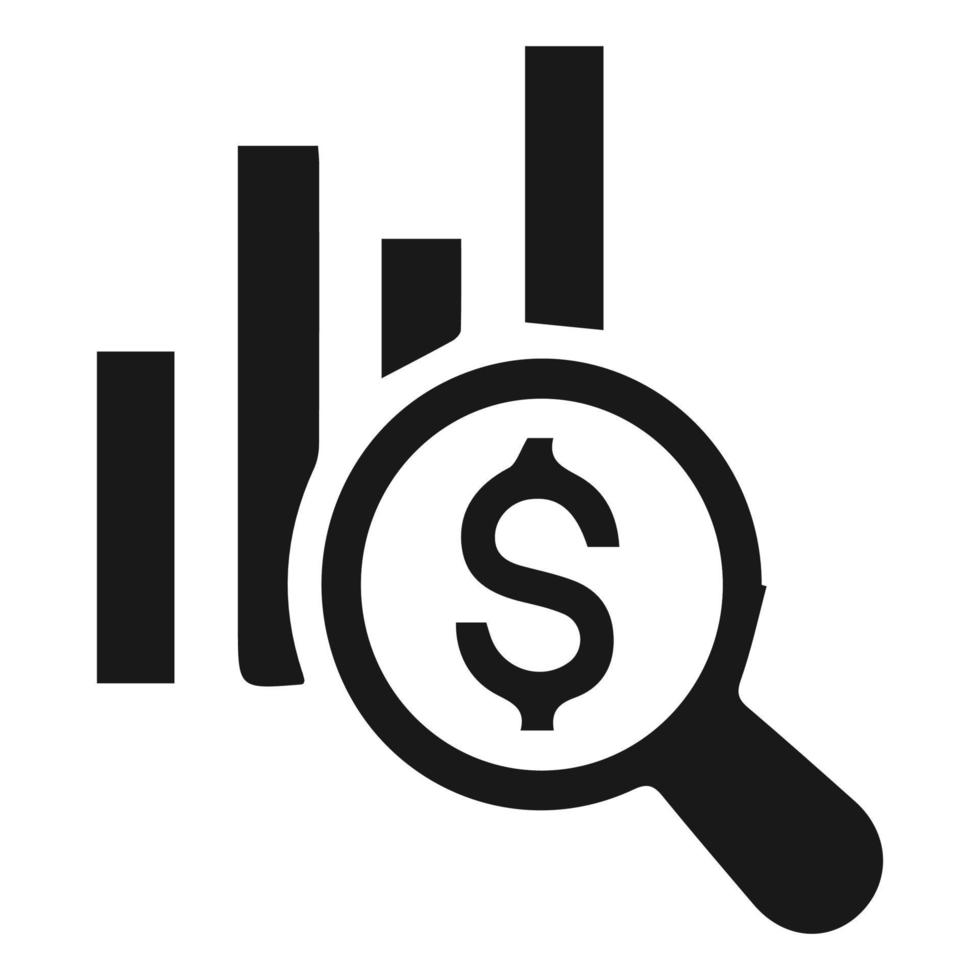 Dollar icon with graphic on white background. Business financial report. Vector illustration.