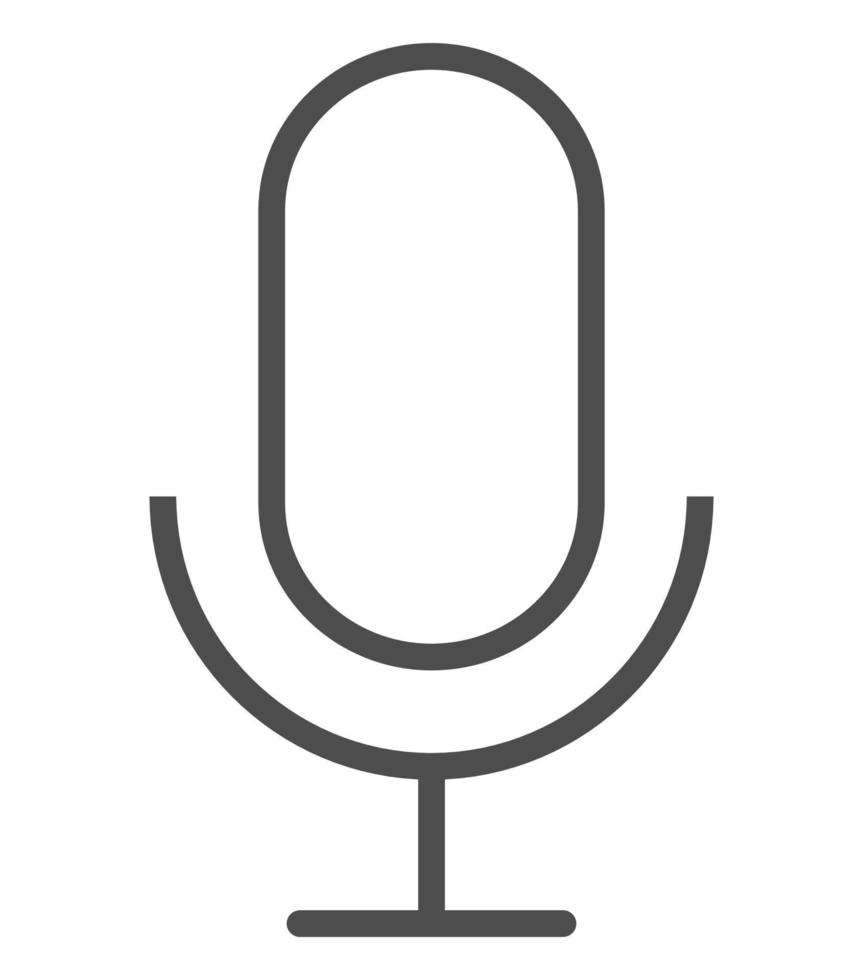 Microphone Icon flat line design vector. Radio mic icon on white background. vector