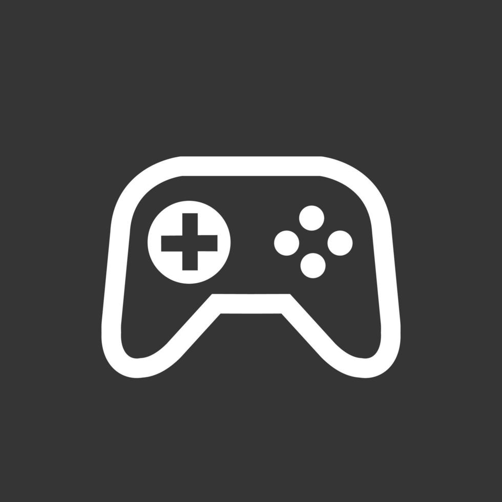Gamepads vector icon on black background.
