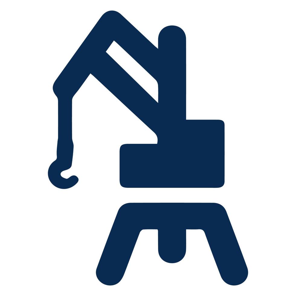 Harbor crane icon on white background. Modern design style for web site and mobile app. Vector illustration.