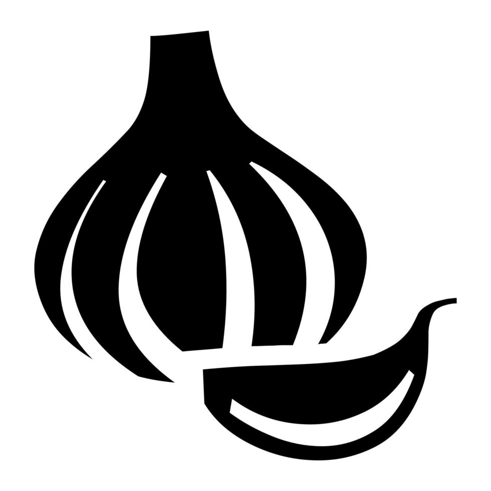 icono de vector de ajo sobre fondo blanco. ilustración simple del icono de vector de ajo de ingrediente para diseño web.