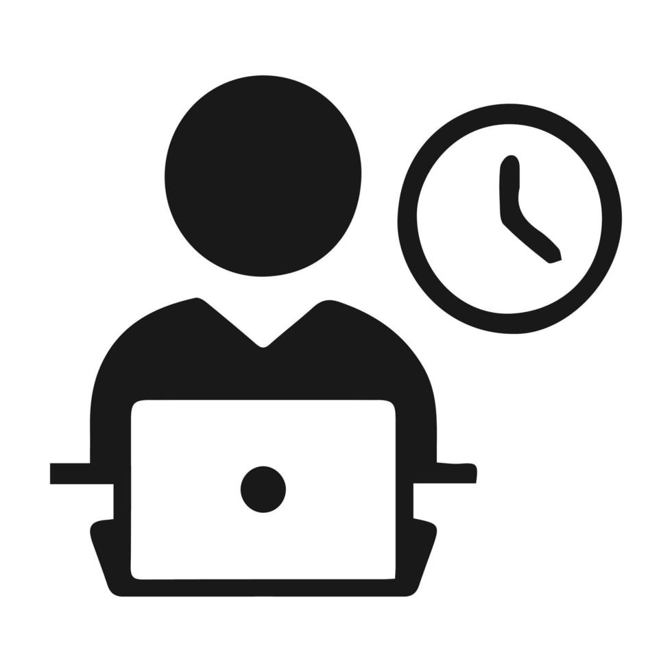 Businessman, bloggers, digital marketers working on computer. Vector icon illustration.