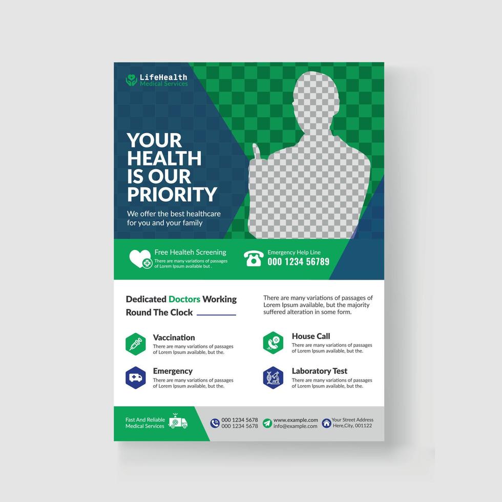 Healthcare Medical Flyer Template vector