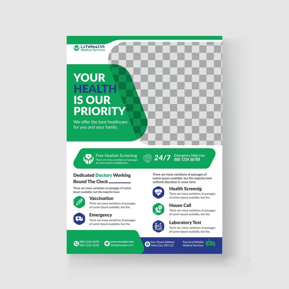 Healthcare Medical Flyer Template vector