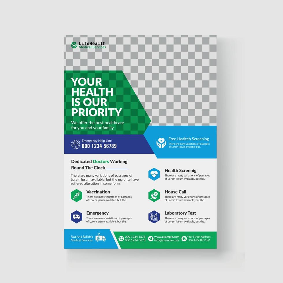 Healthcare Medical Flyer Template vector