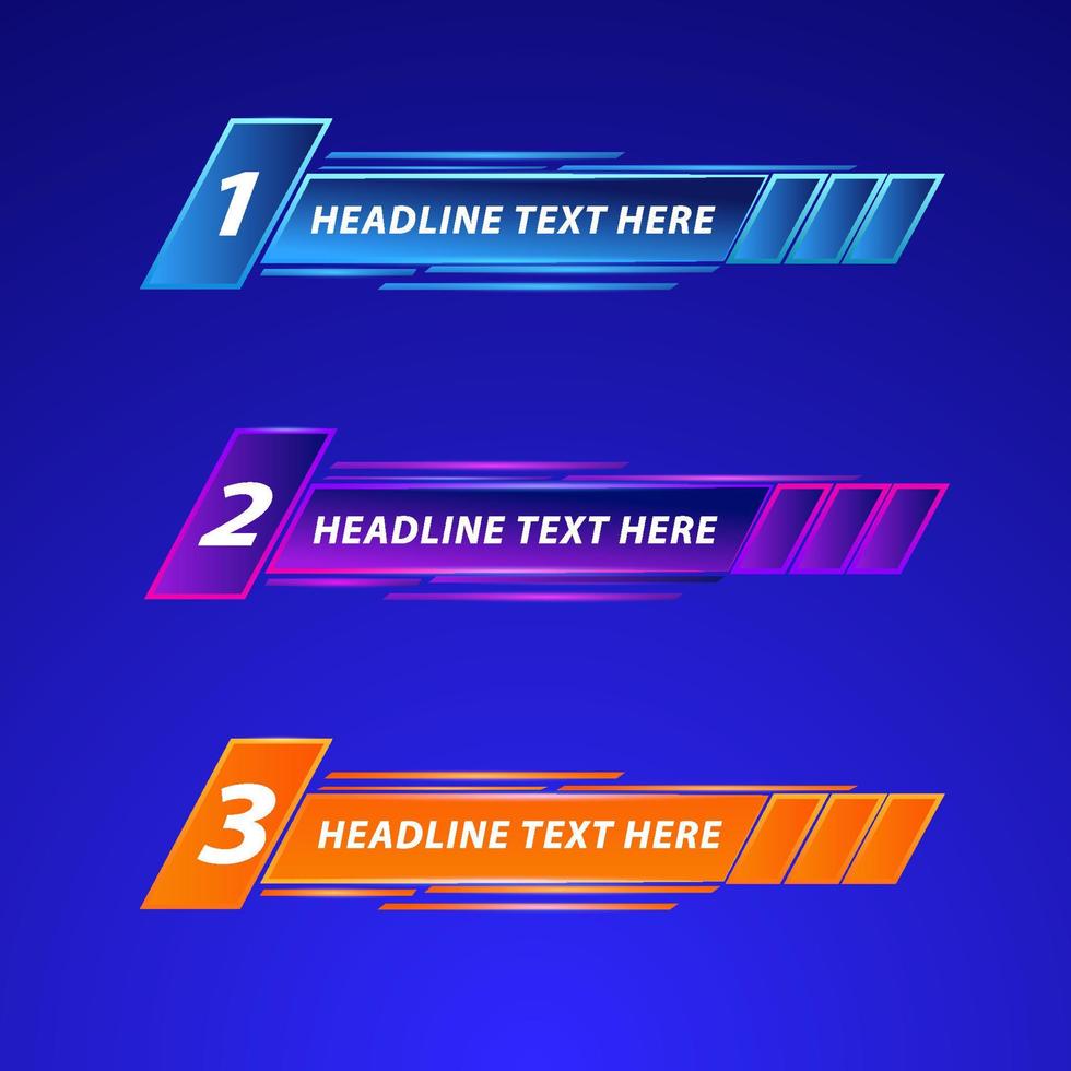 Collection modern technology lowerthird background vector