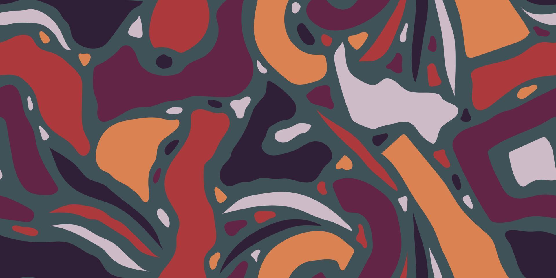 ABSTRACT VECTOR SEAMLESS DARK GRAY BANNER WITH MULTICOLORED SHAPELESS SPOTS