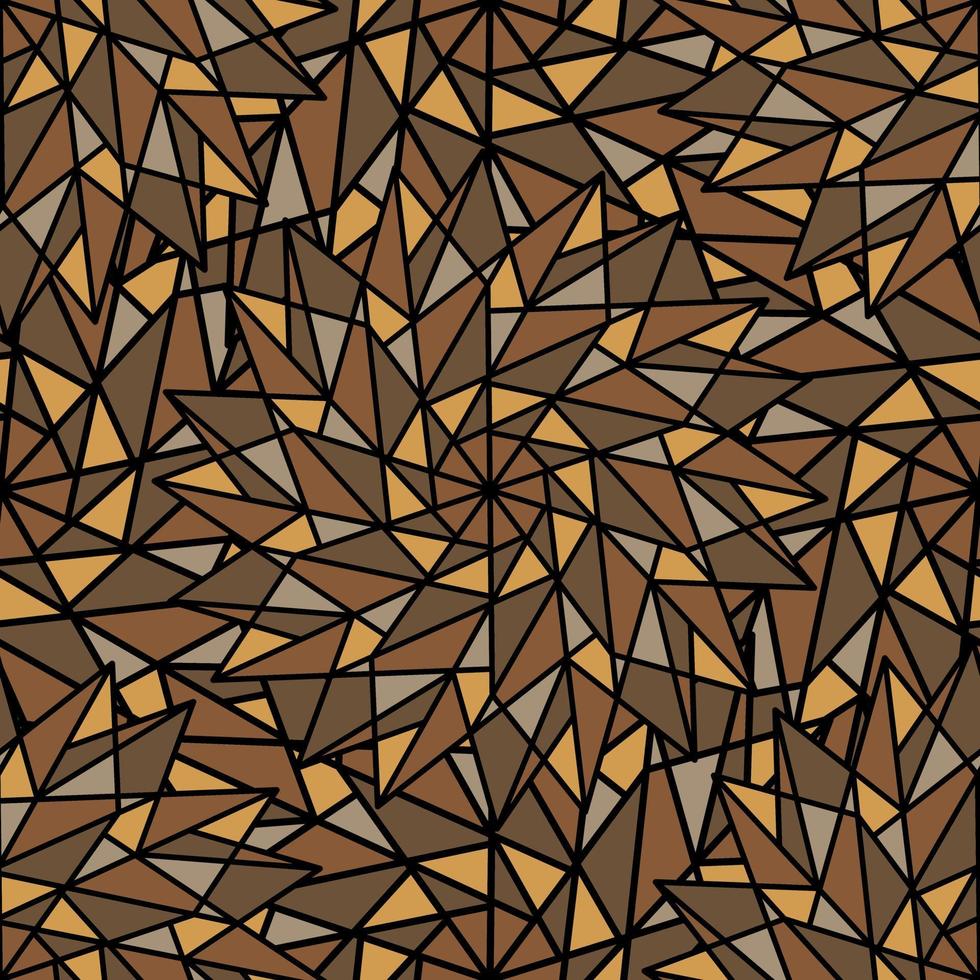 ABSTRACT BROWN VECTOR SEAMLESS BACKGROUND WITH COMPLEX GEOMETRIC STARS IN THE FORM OF A KALEIDOSCOPE