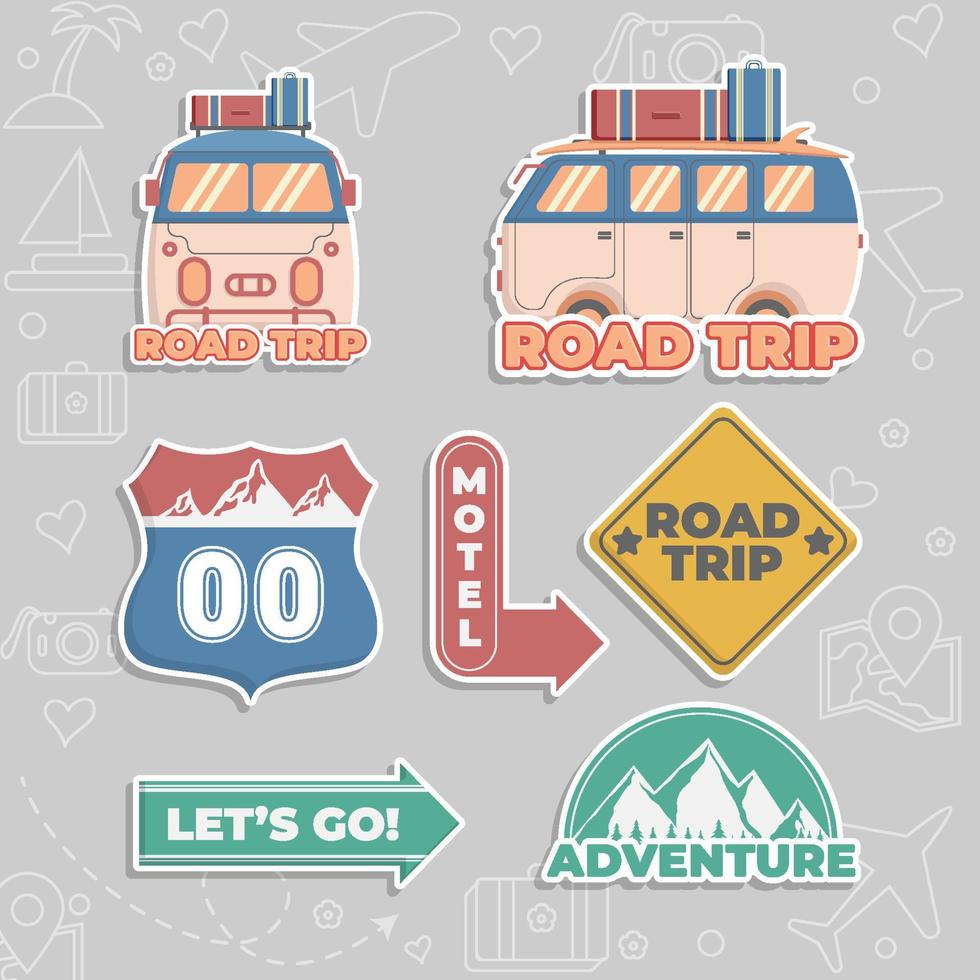 Road Trip Sticker vector