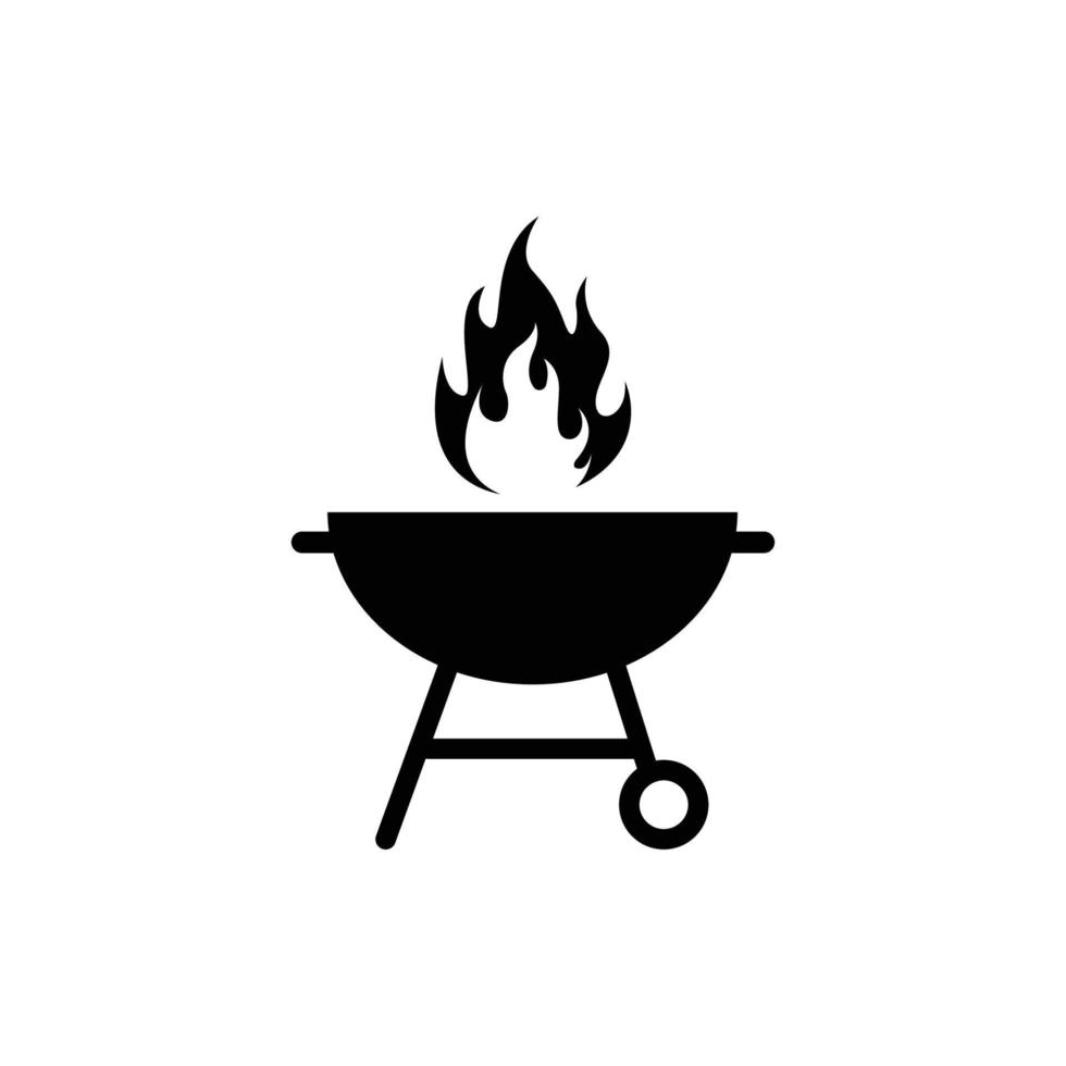 vector de plantilla de diseño de icono de parrilla de barbacoa