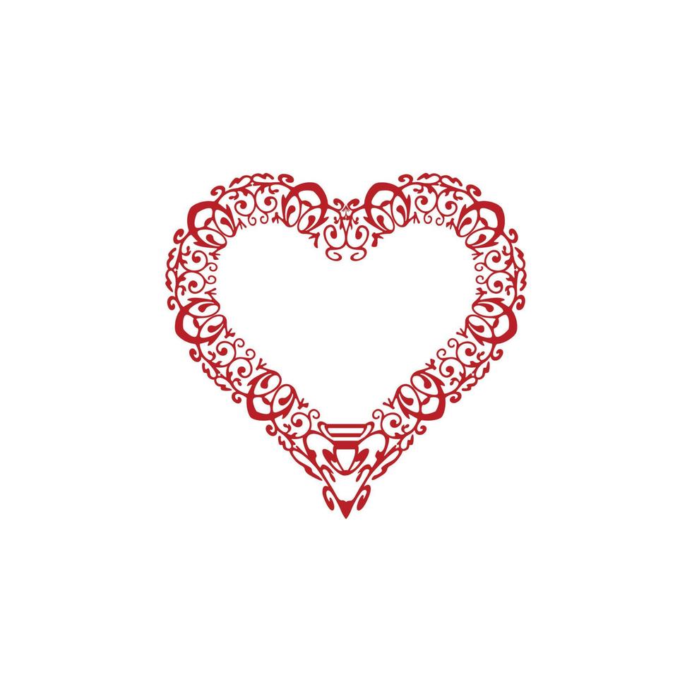 red love icon design template vector