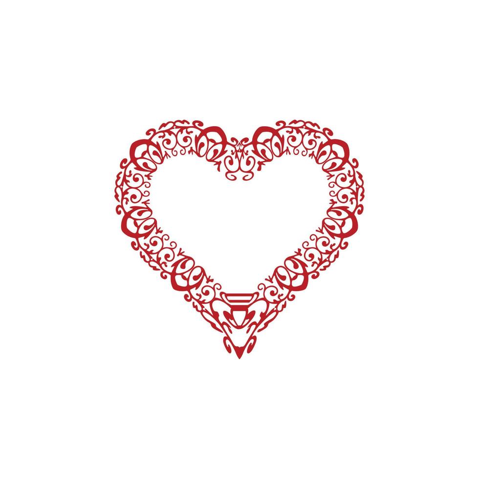 red love icon design template vector