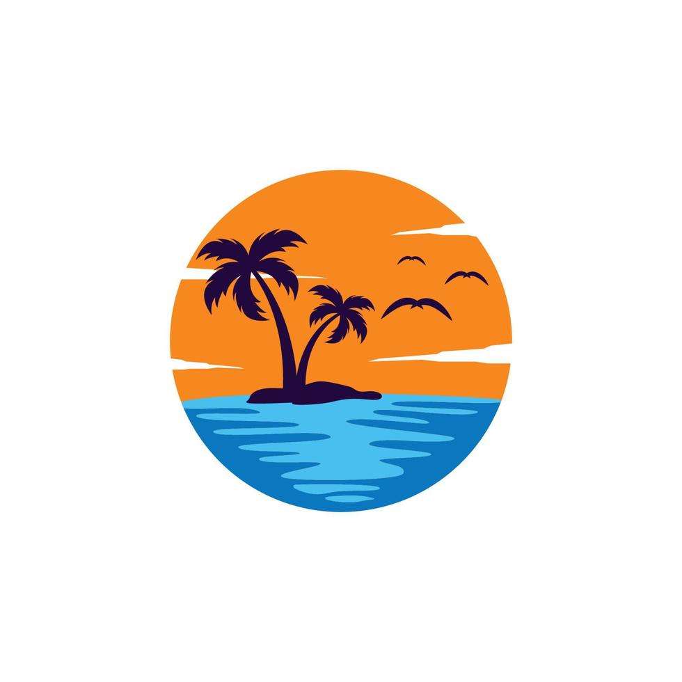 sunset logo icon design template vector