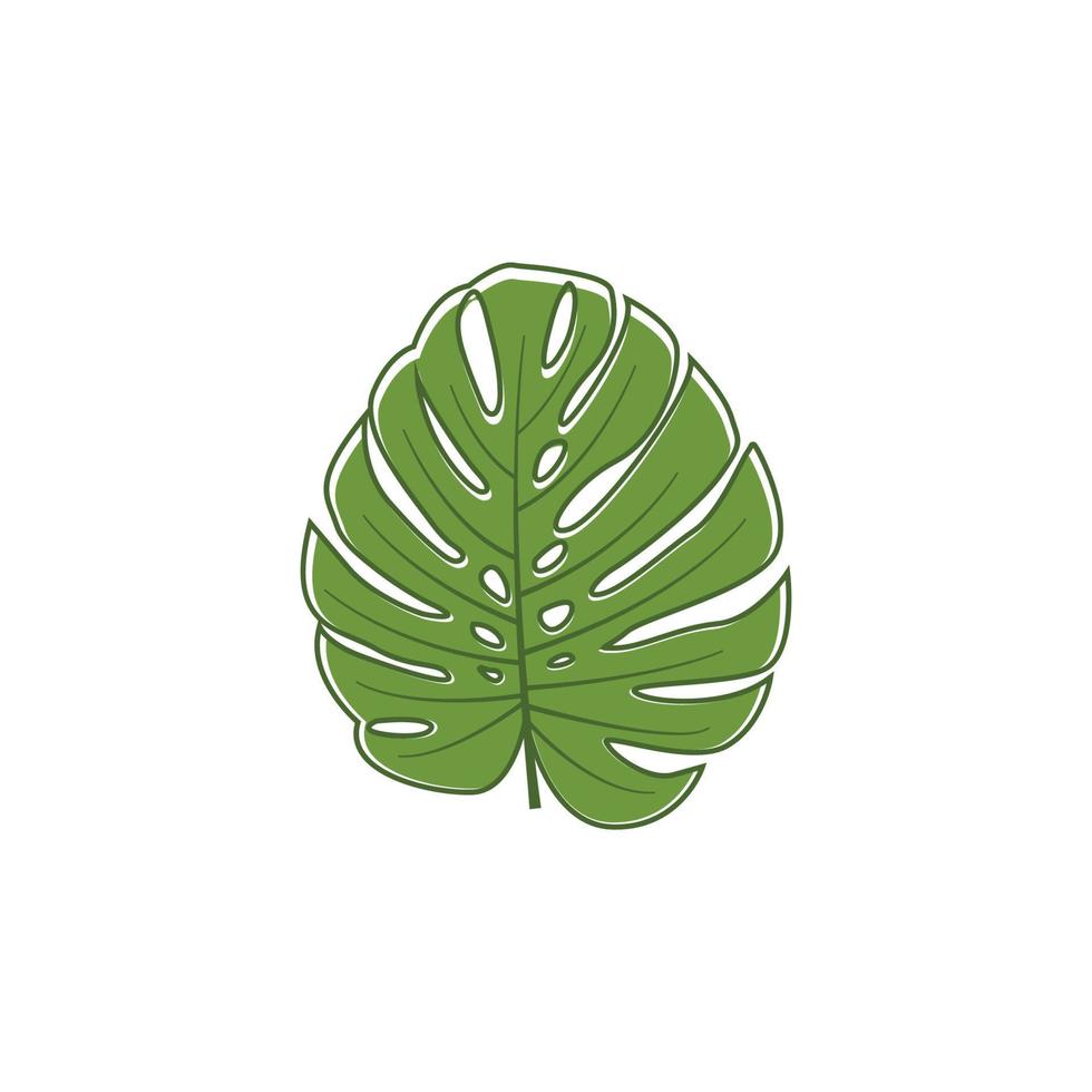 monstera leaf logo icon design template vector