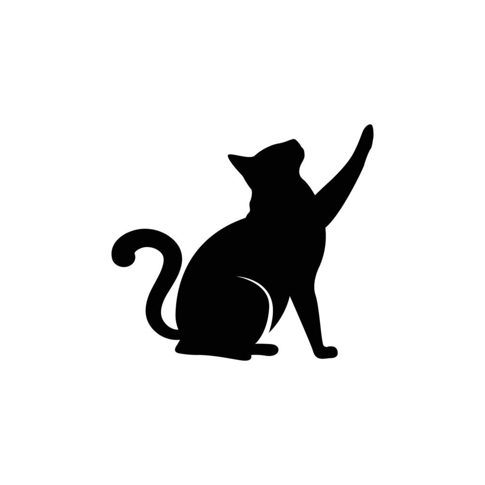 vector de plantilla de diseño de icono de logotipo de gato