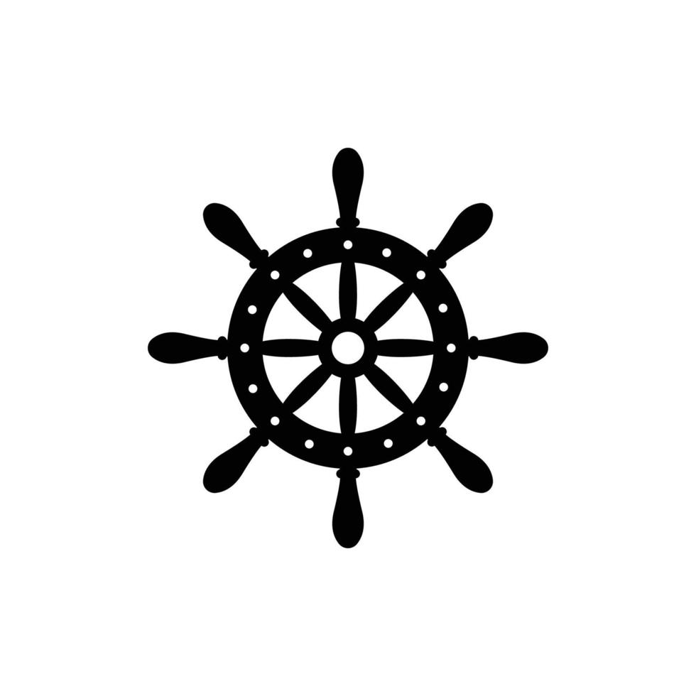 ship's steering wheel icon design template vector