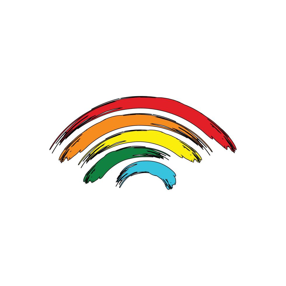 vector de plantilla de diseño de icono de logotipo de arco iris