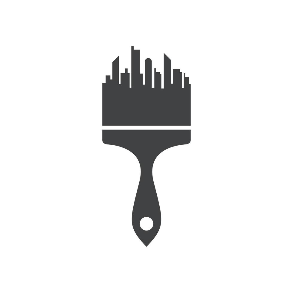 paint brush logo icon design template vector