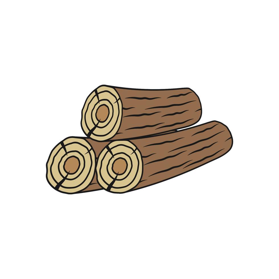 pila de madera icono logotipo icono diseño plantilla vector