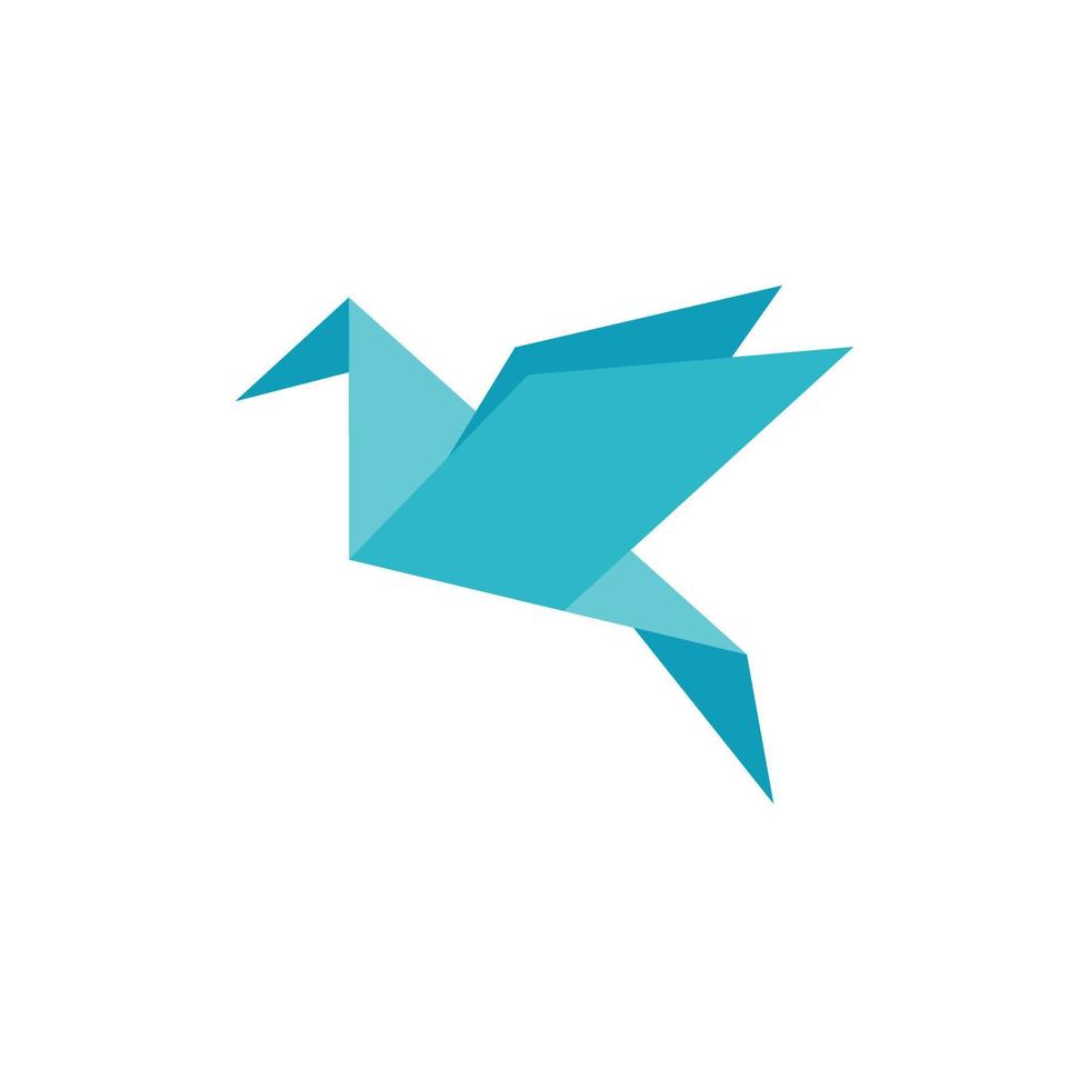 origami bird logo icon design template vector