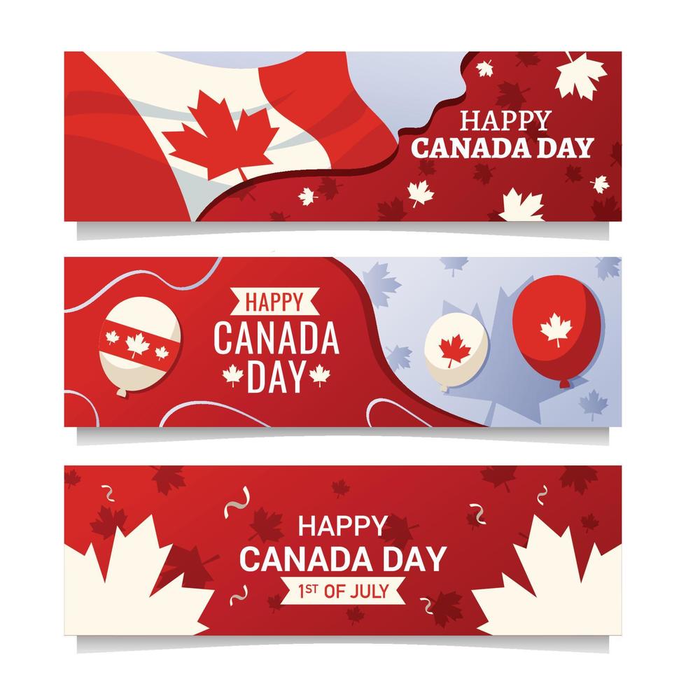 conjunto de banners del día de canadá vector