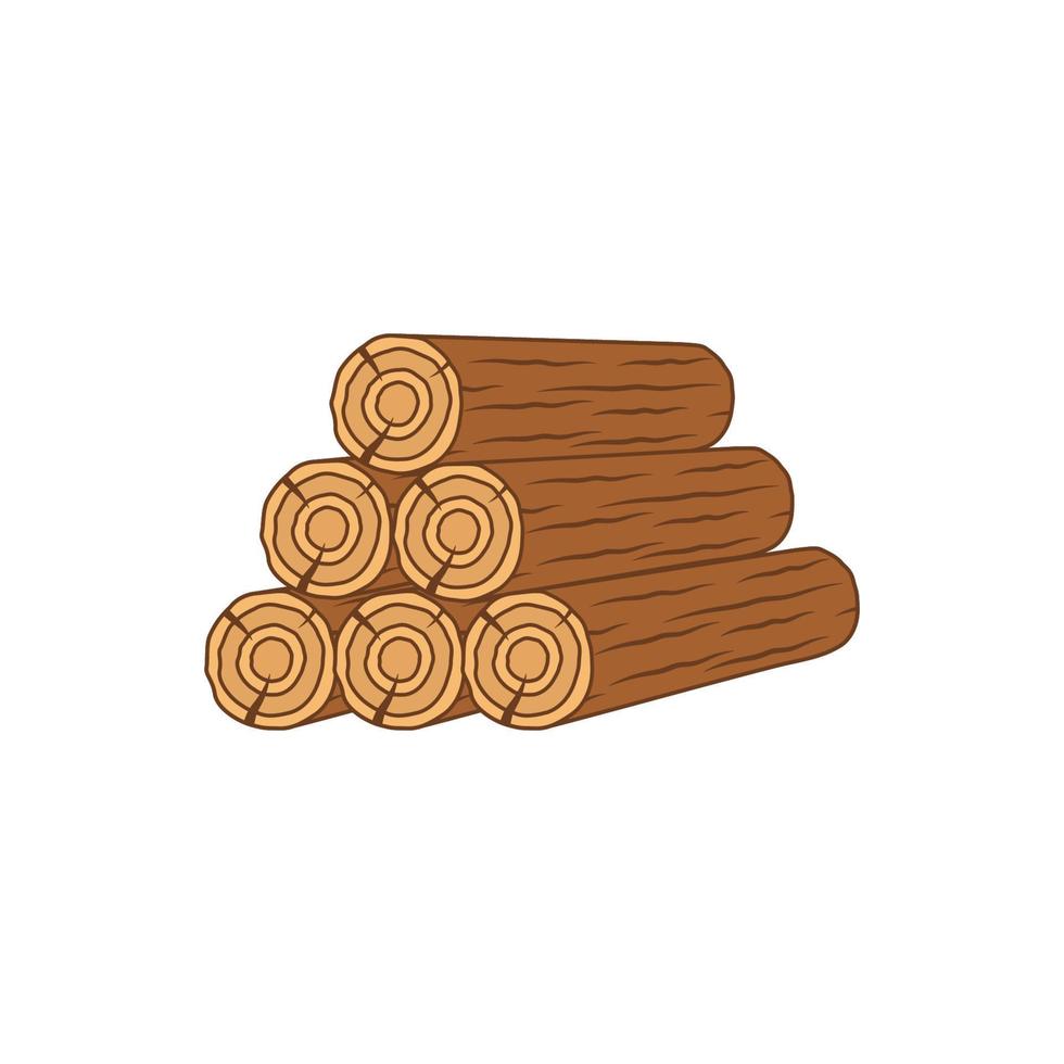 pila de madera icono logotipo icono diseño plantilla vector