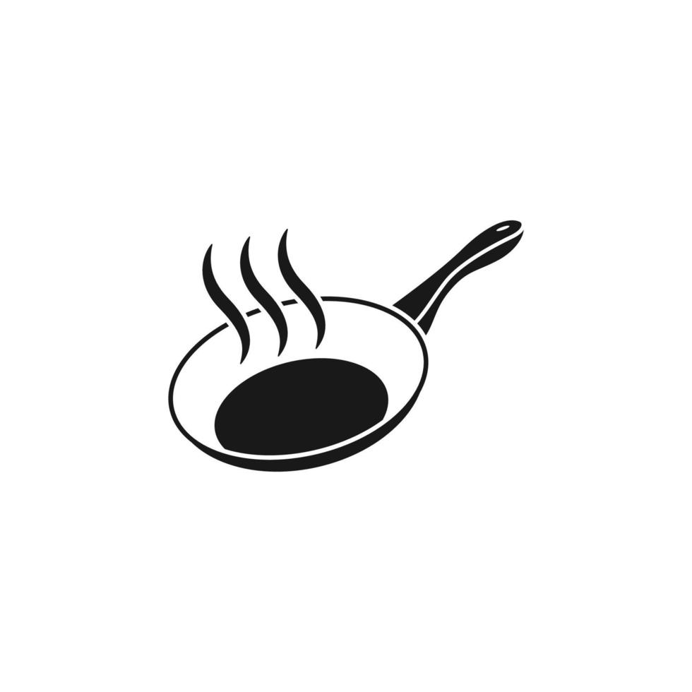 frying pan logo icon design template vector