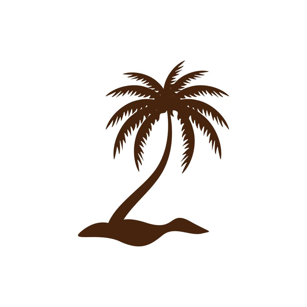 vector de plantilla de diseño de icono de logotipo de árbol de coco