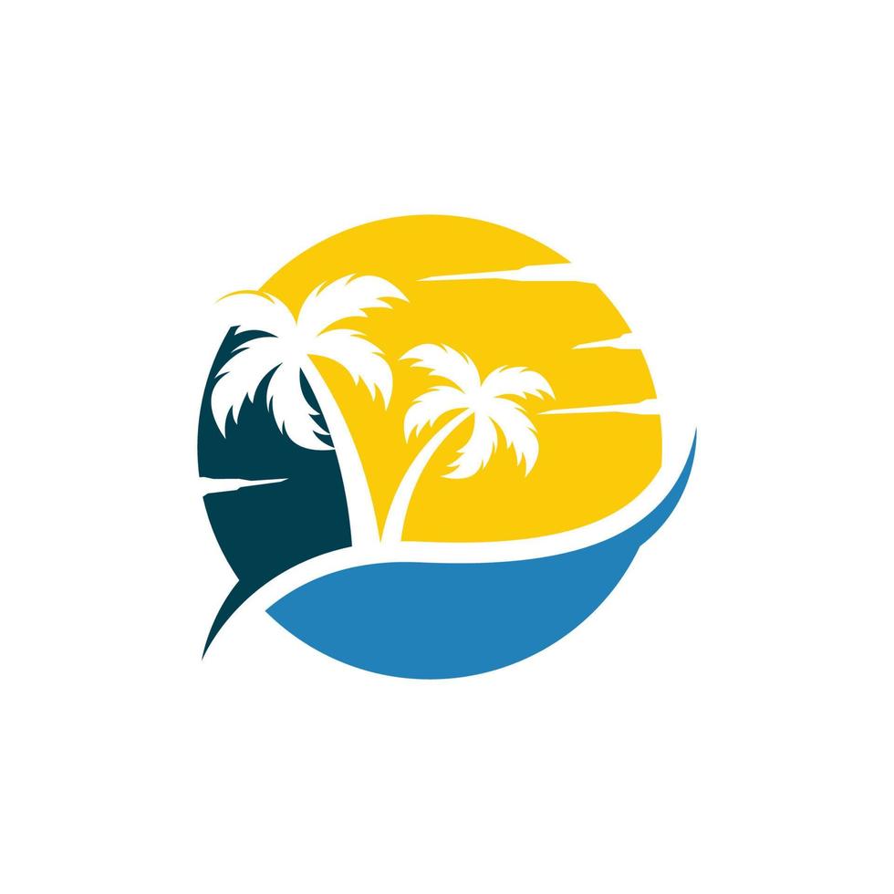 palm beach logo icon design template vector