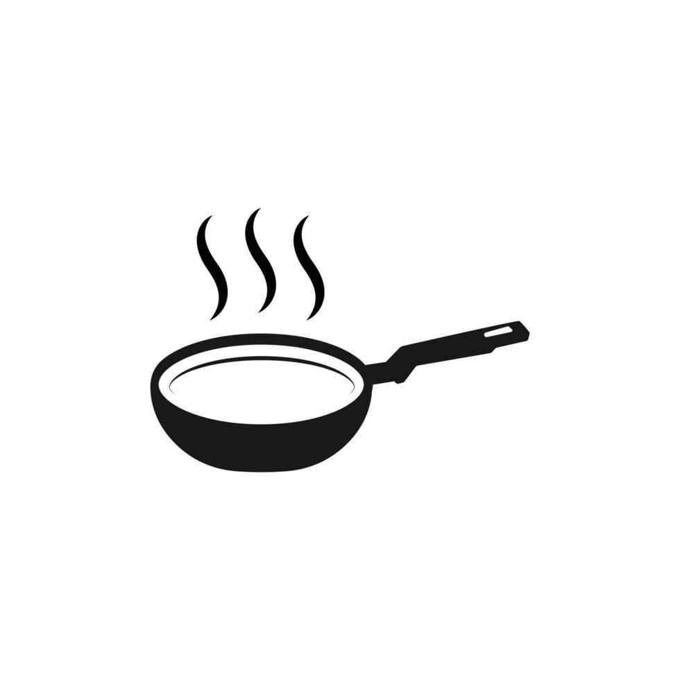 frying pan logo icon design template vector