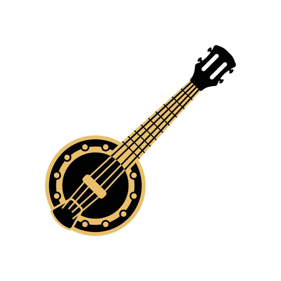 vector de plantilla de diseño de icono de logotipo de banjo