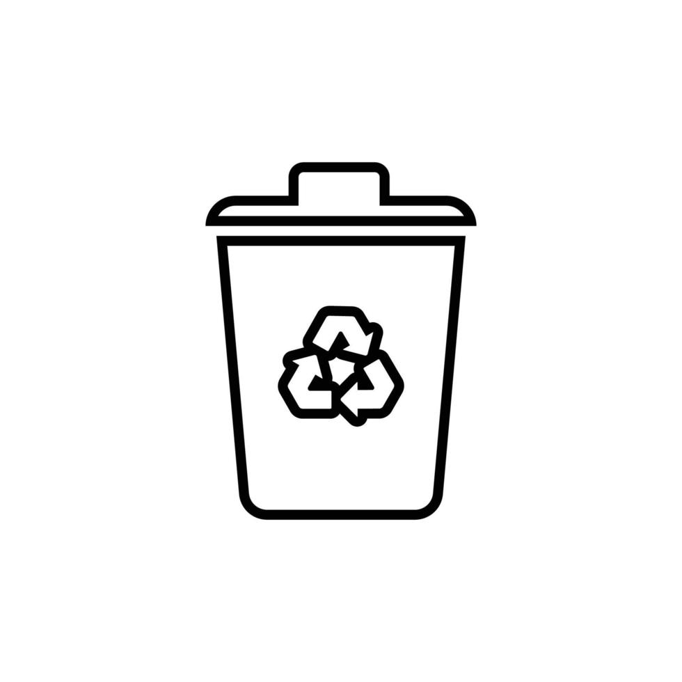 vector de diseño de icono de logotipo de papelera de reciclaje