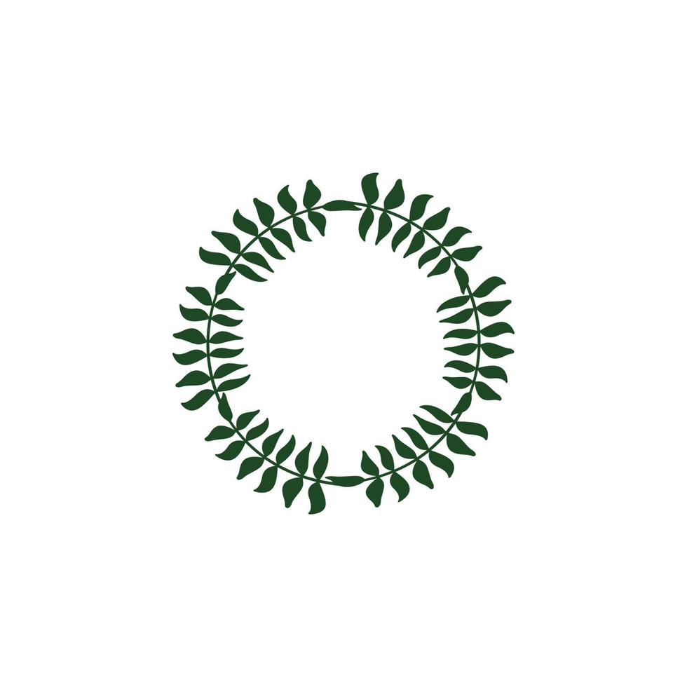 leaf circle border graphic design template vector