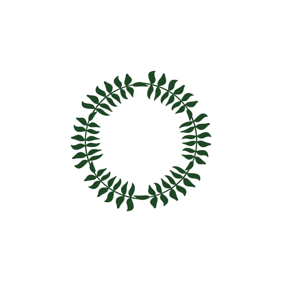 leaf circle border graphic design template vector