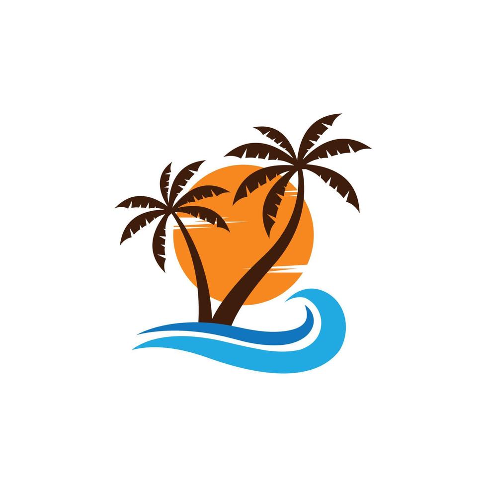 palm tree logo icon design template vector