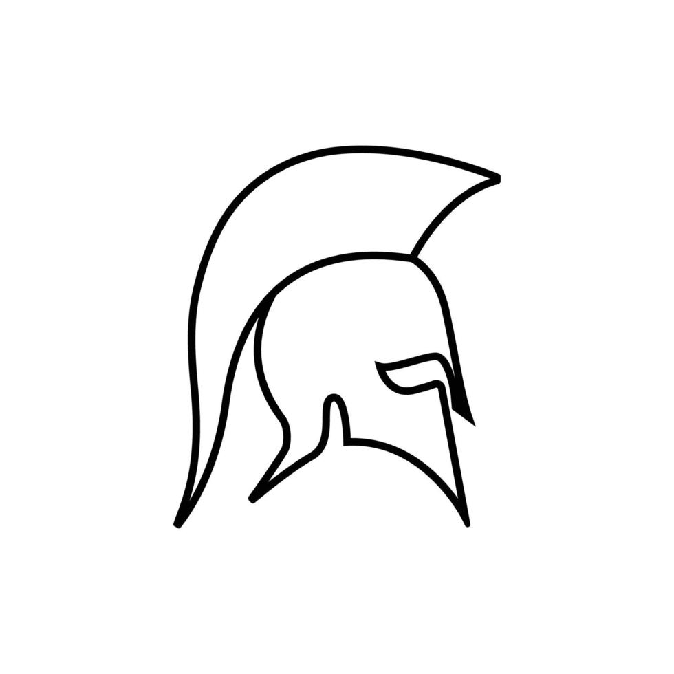 spartan helmet logo icon design template vector