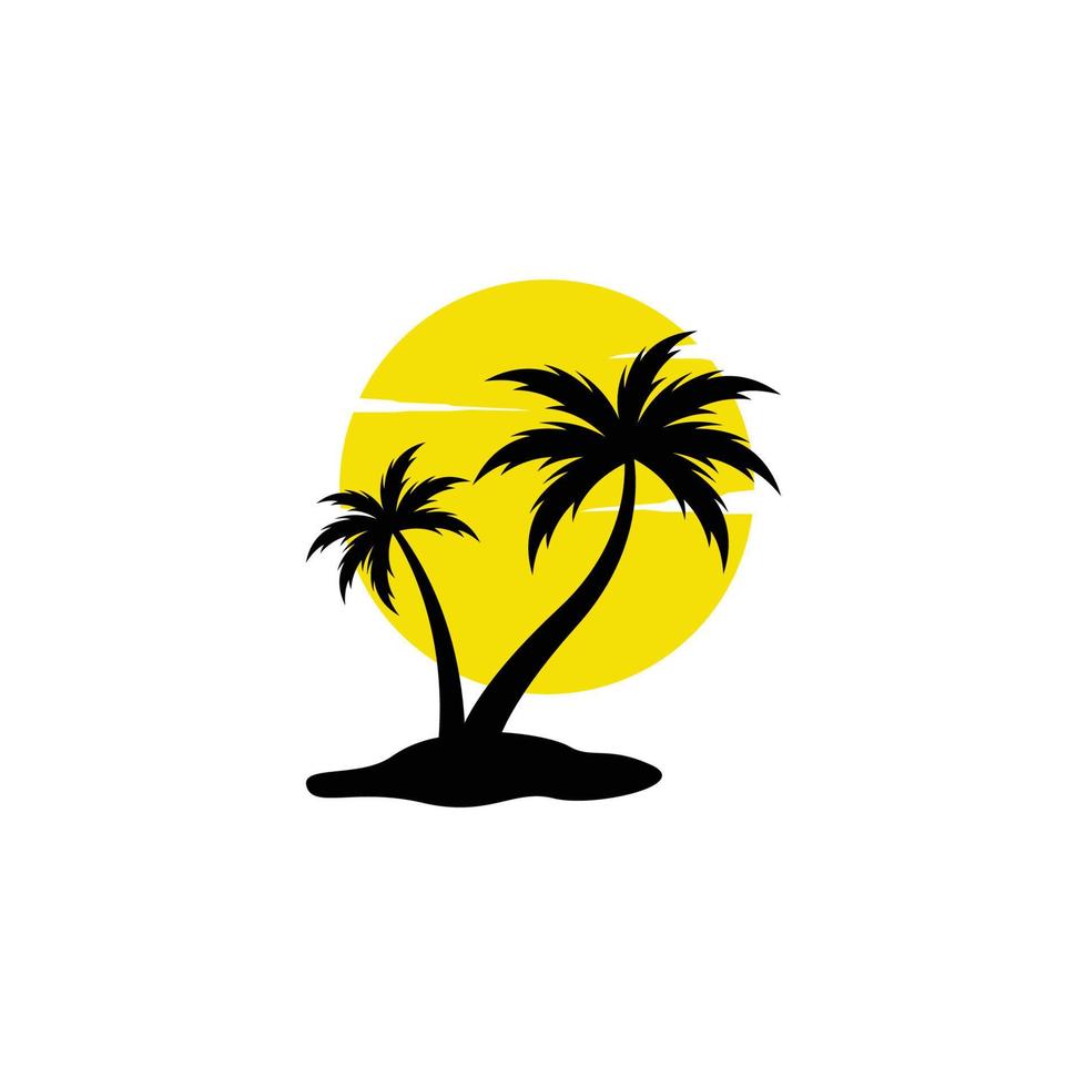 palm tree logo icon design template vector