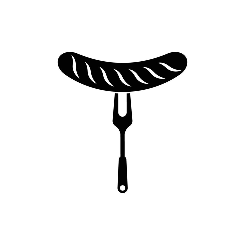 vector de plantilla de diseño de icono de logotipo de tenedor de salchicha