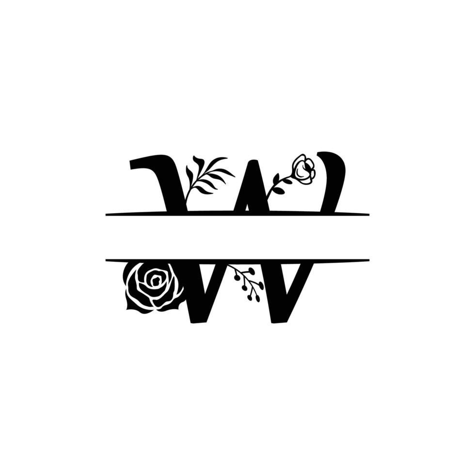 Initial P Decorative  Monogram Split Letter Vector