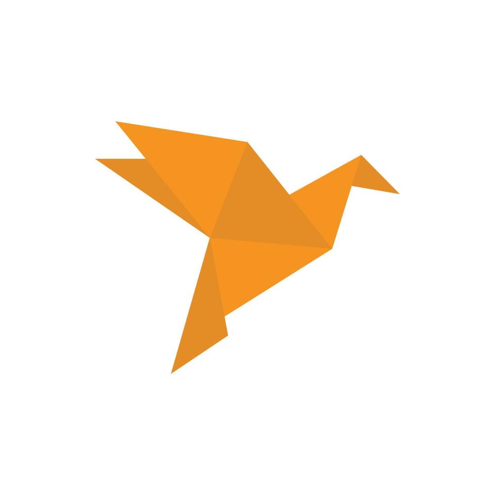 vector de plantilla de diseño de icono de logotipo de pájaro de origami