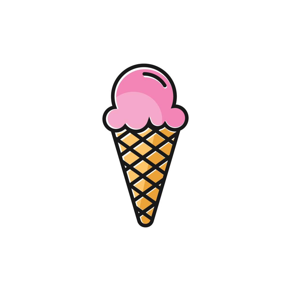 vector de plantilla de diseño de icono de logotipo de helado