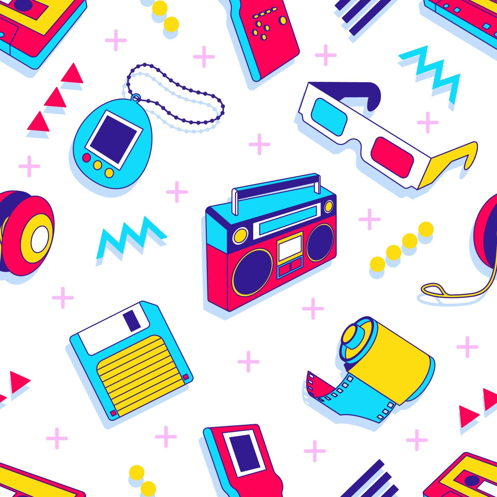 90s Retro Seamless Pattern 7635218 Vector Art at Vecteezy