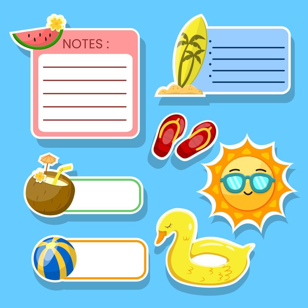 Summer Holiday Season Things Journal Sticker vector