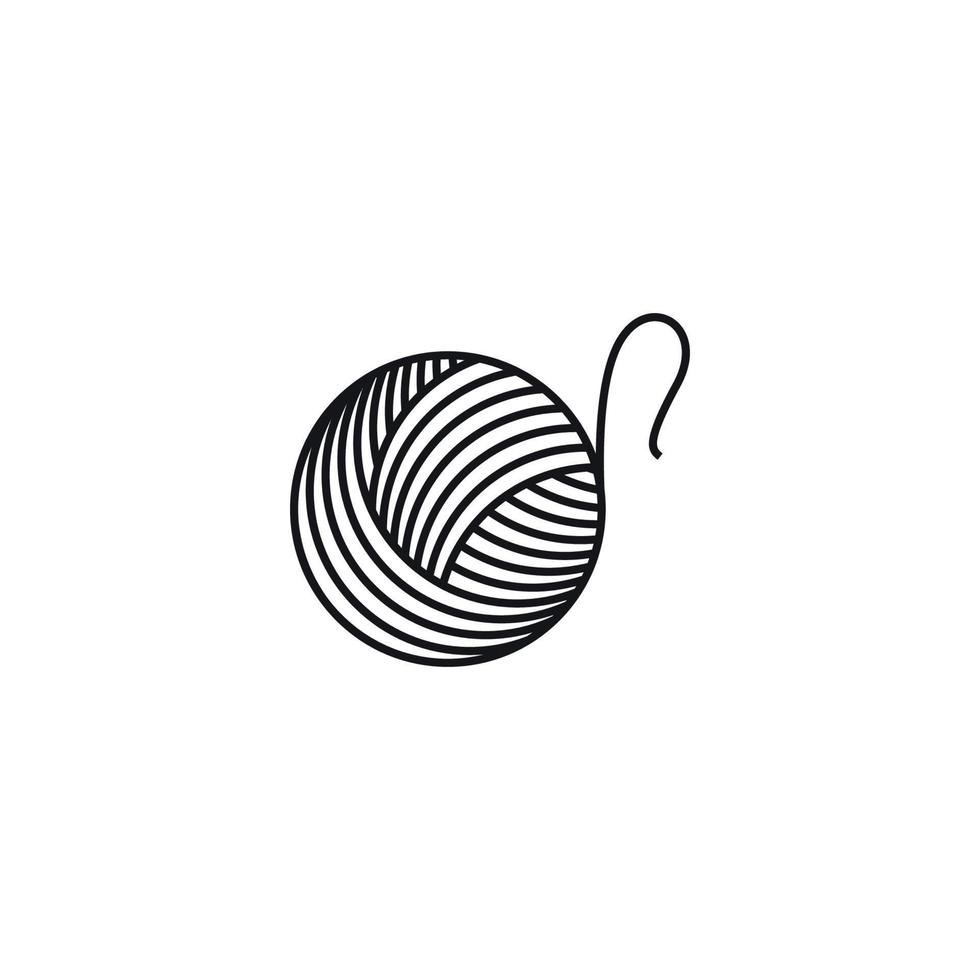 plantilla de diseño de icono de hilo de lana vector