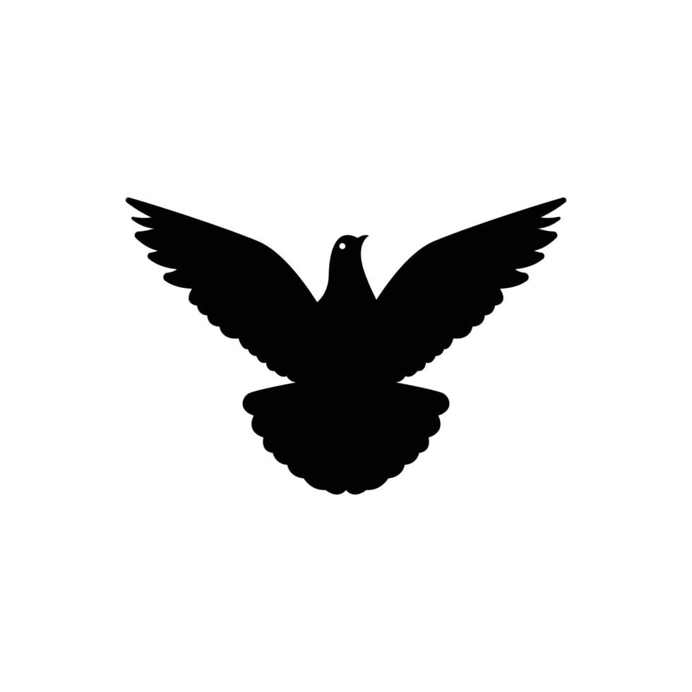 pigeon fly silhouette design vector