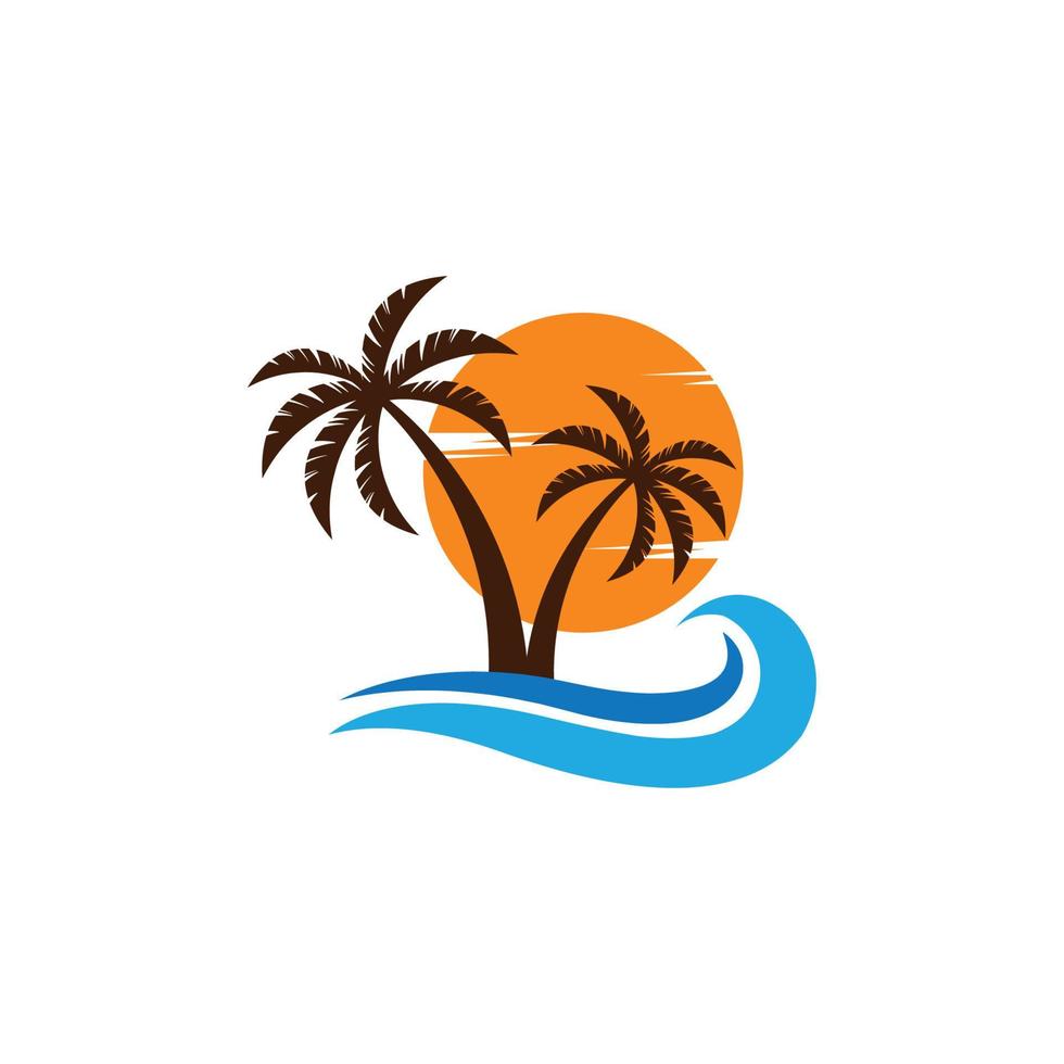 palm tree logo icon design template vector