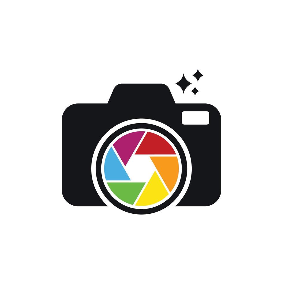 camera logo icon design template vector