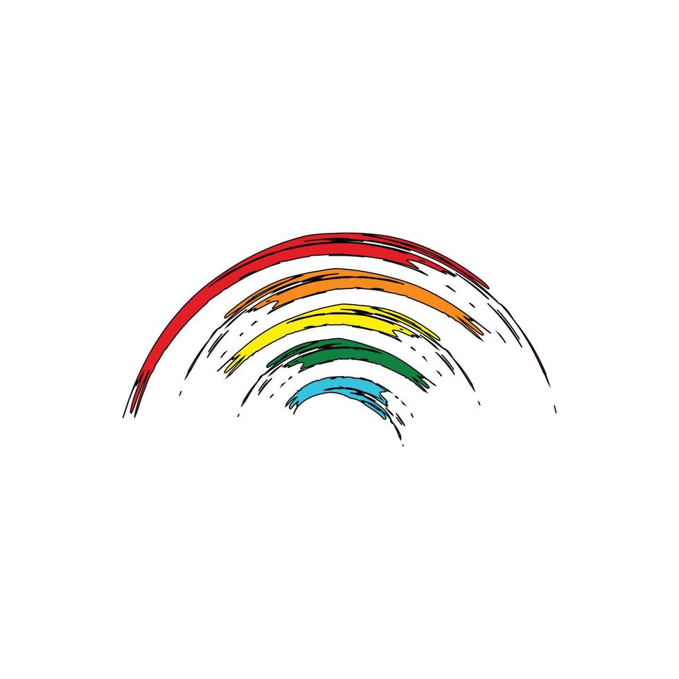 vector de plantilla de diseño de icono de logotipo de arco iris