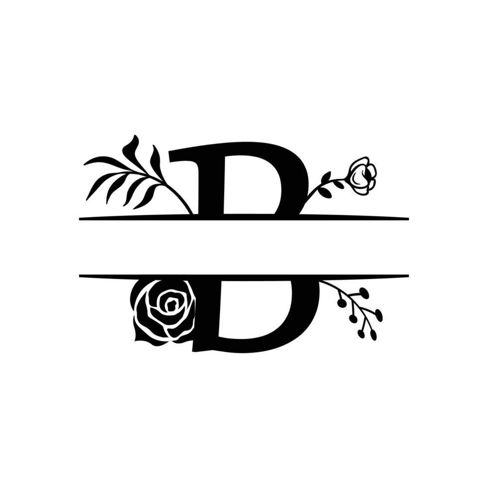 vector de letra dividida monograma decorativo inicial b